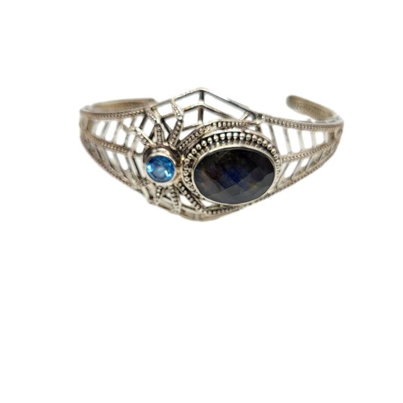 Nicky Butler Spider Cuff Bracelet Labradorite .925 Sterling Silver New - Picture 3 of 11